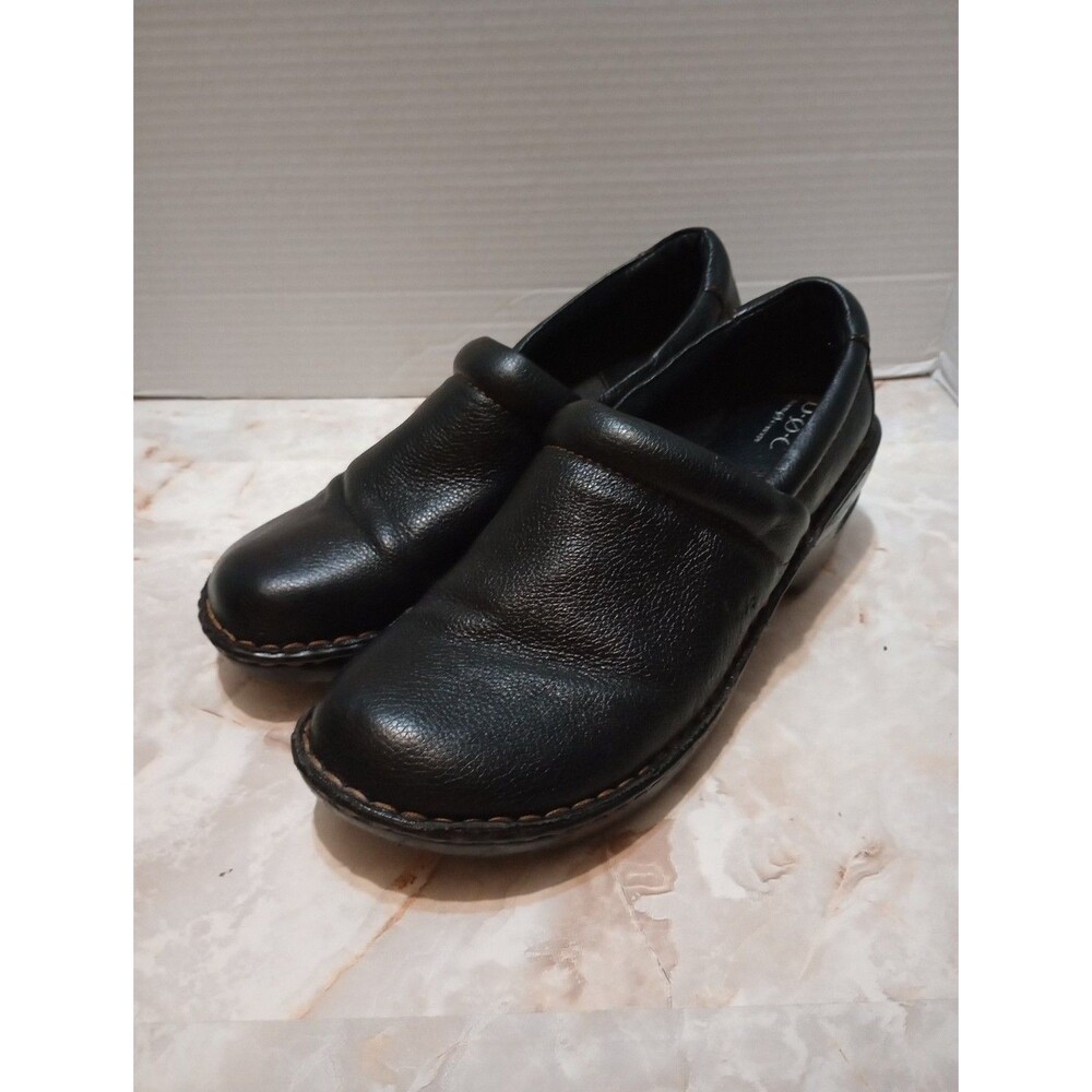 Boc Born Concept Shoes Womens 11M Nursing Clogs Black Leather Comfort Round